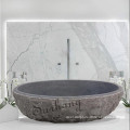 Oval black natural stone bathtub for sale